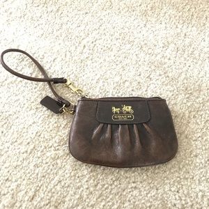 Small brown Coach wristlet